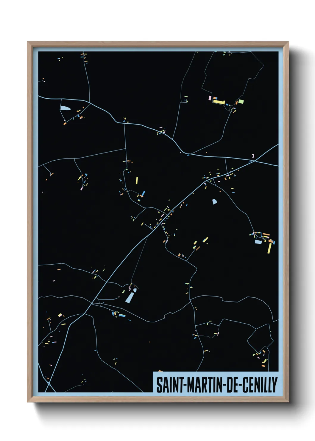 Une affiche de carte sur Saint-Martin-de-Cenilly