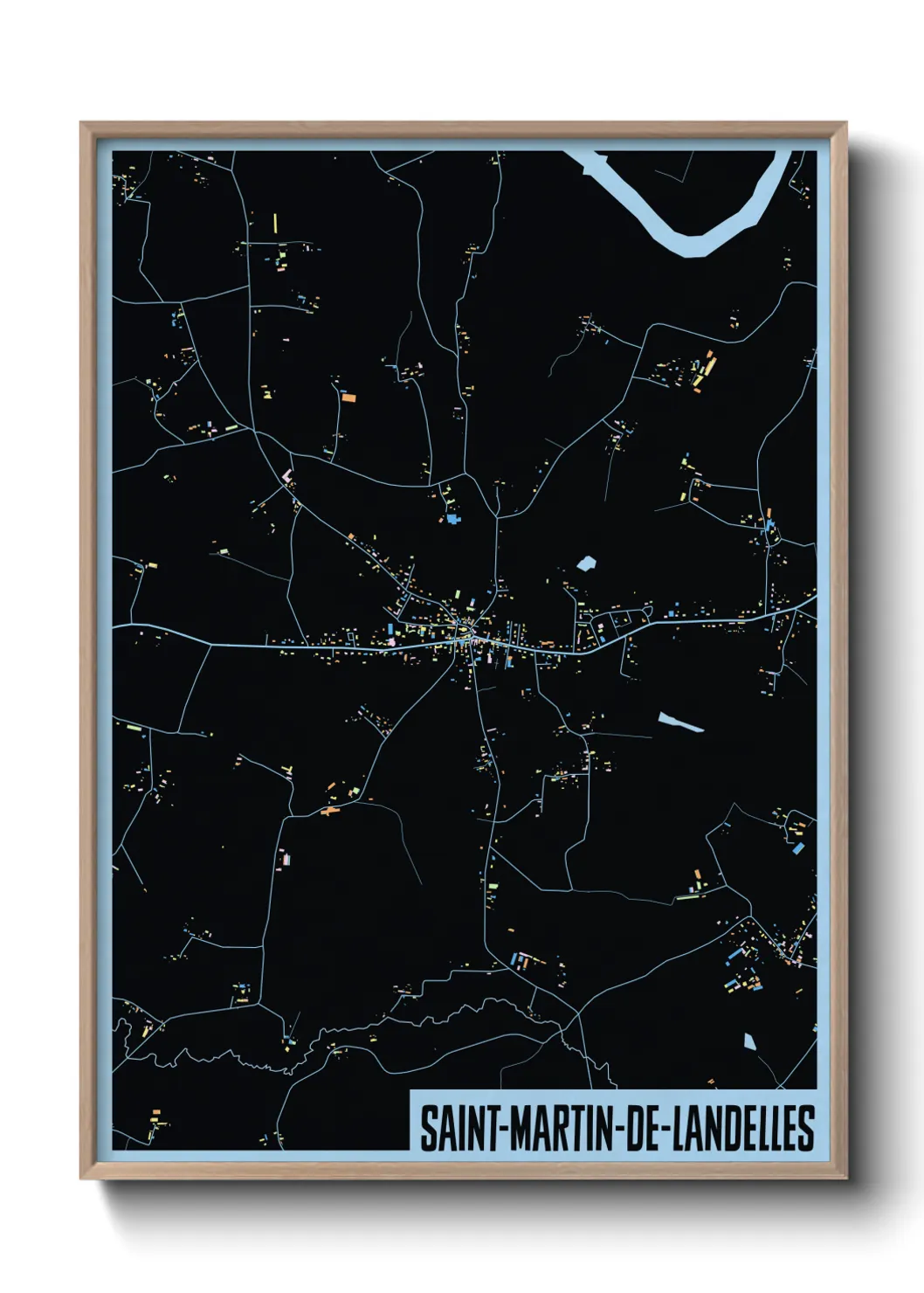 Une affiche de carte sur Saint-Martin-de-Landelles