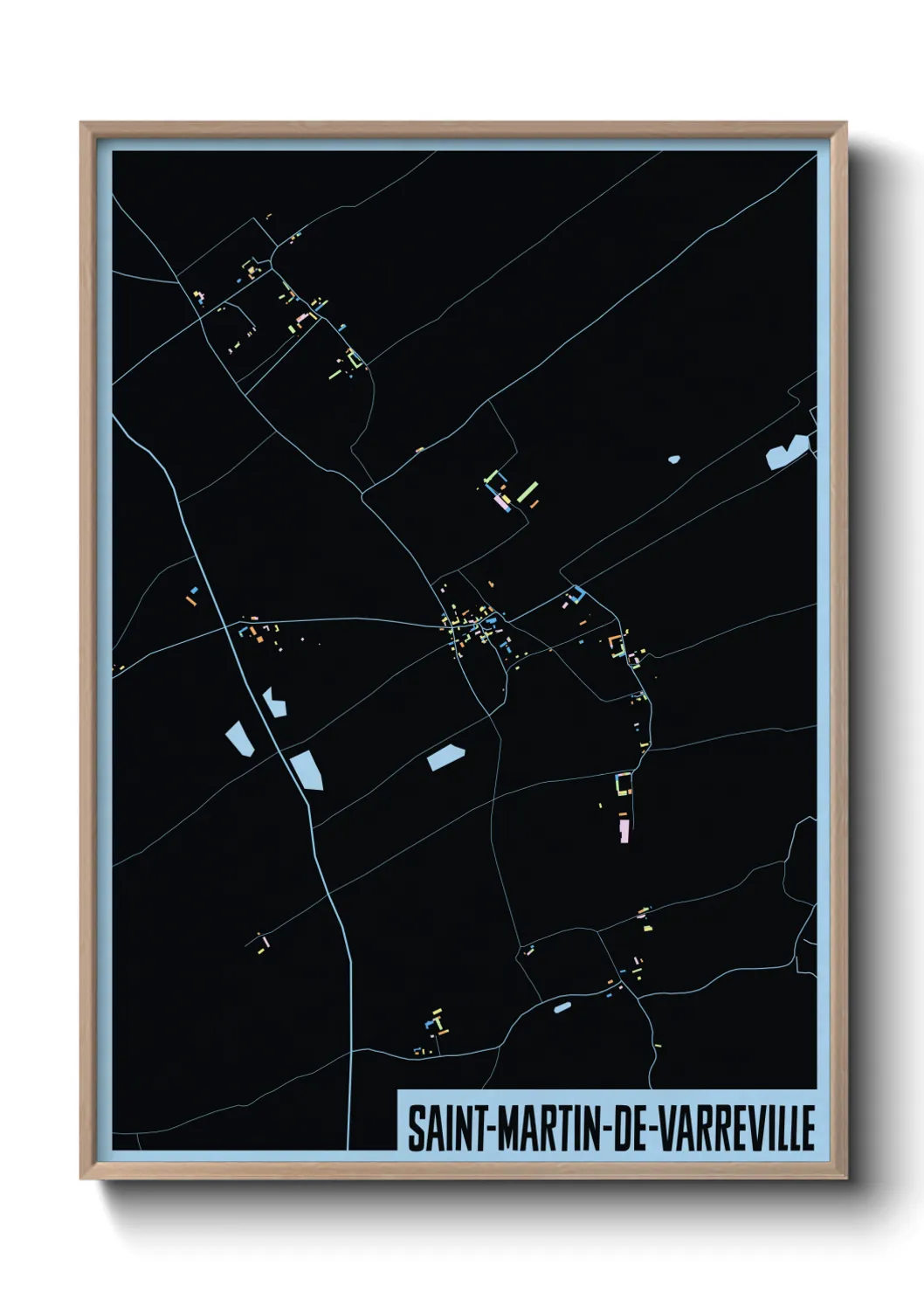 Une affiche de carte sur Saint-Martin-de-Varreville