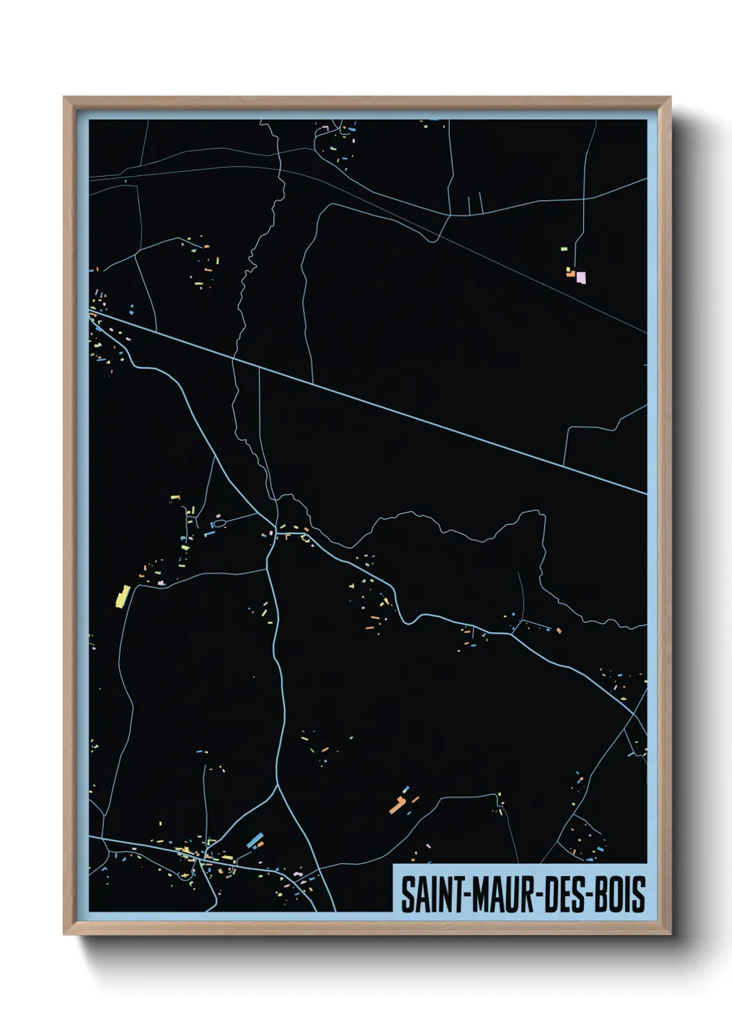 Une affiche de carte sur Saint-Maur-des-Bois