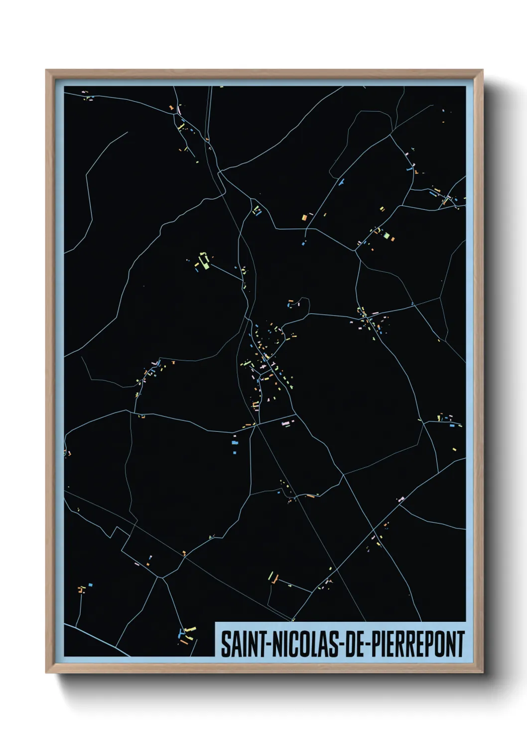 Une affiche de carte sur Saint-Nicolas-de-Pierrepont