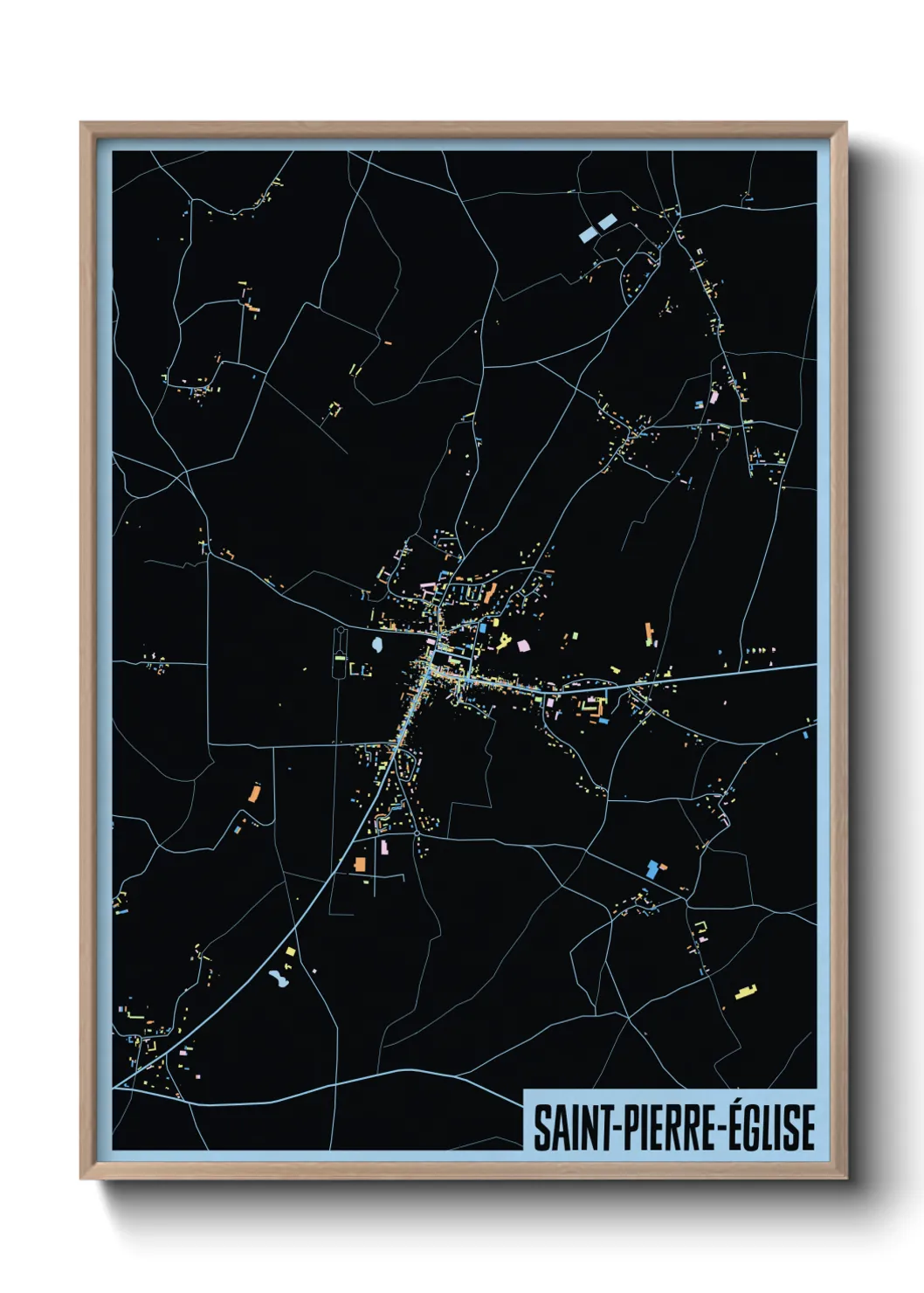 Une affiche de carte sur Saint-Pierre-Église