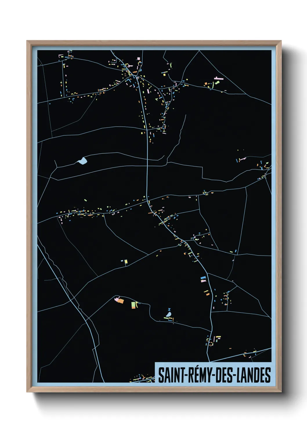 Une affiche de carte sur Saint-Rémy-des-Landes