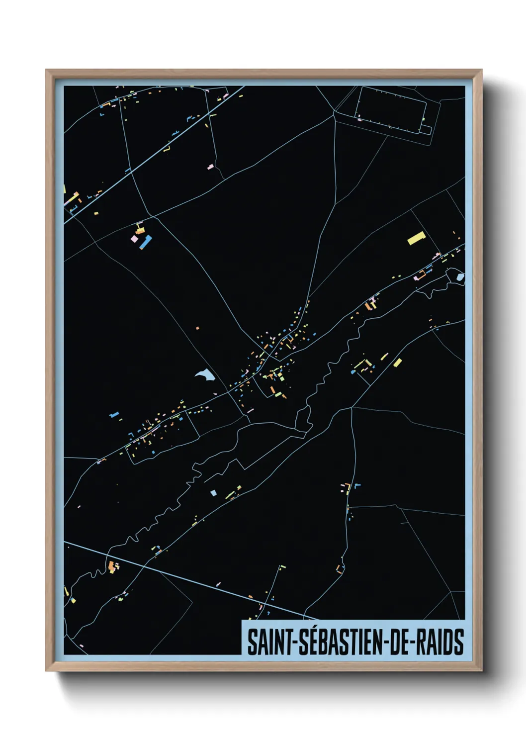 Une affiche de carte sur Saint-Sébastien-de-Raids