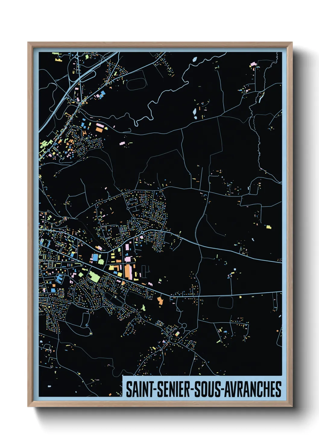 Une affiche de carte sur Saint-Senier-sous-Avranches