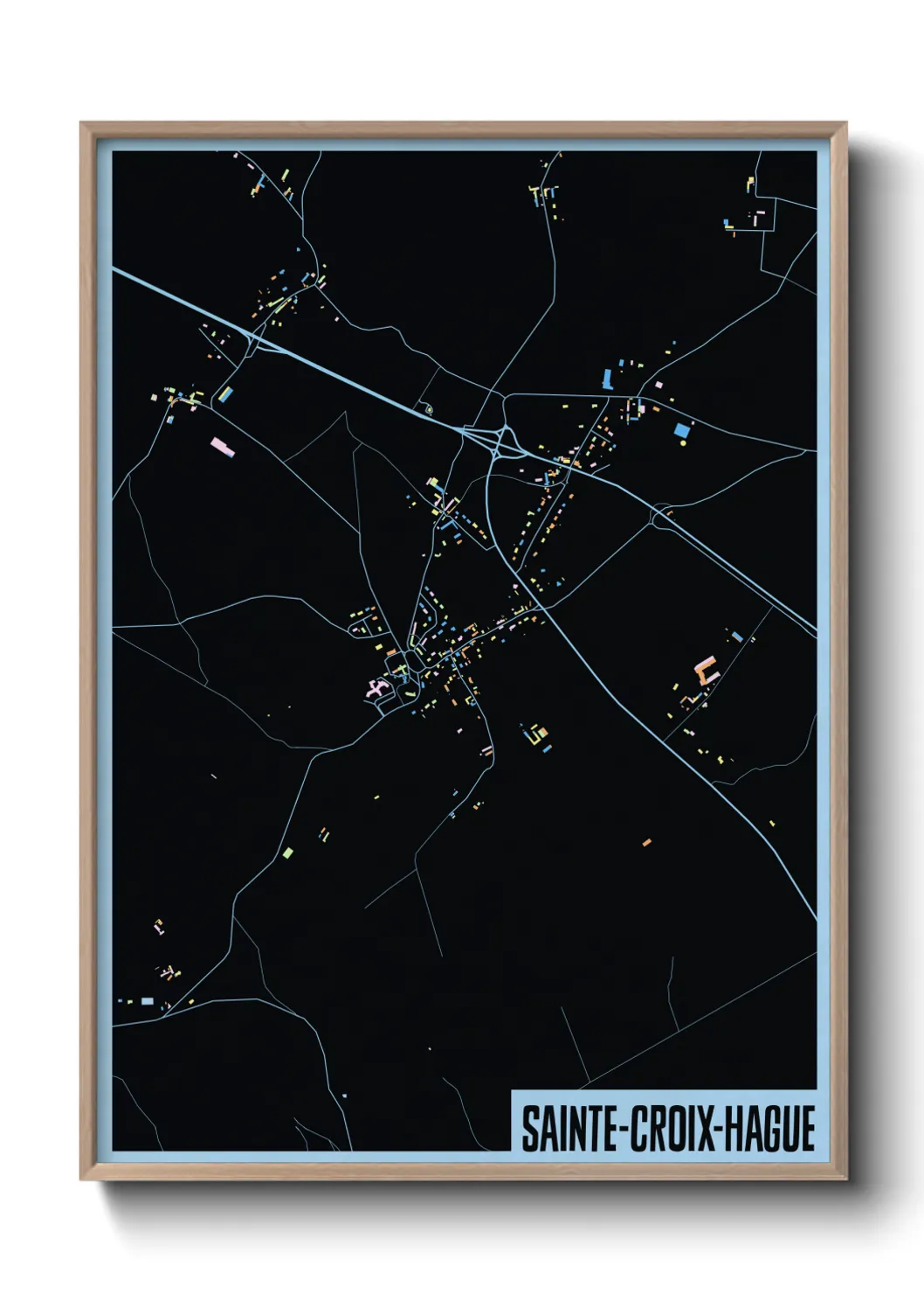 Une affiche de carte sur Sainte-Croix-Hague