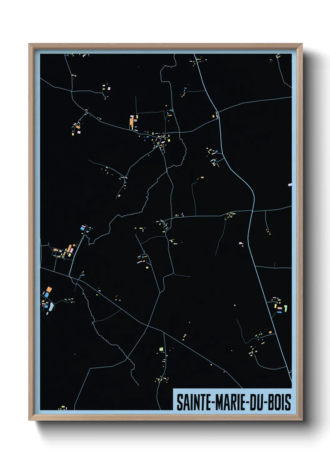 Une affiche de carte sur Sainte-Marie-du-Bois