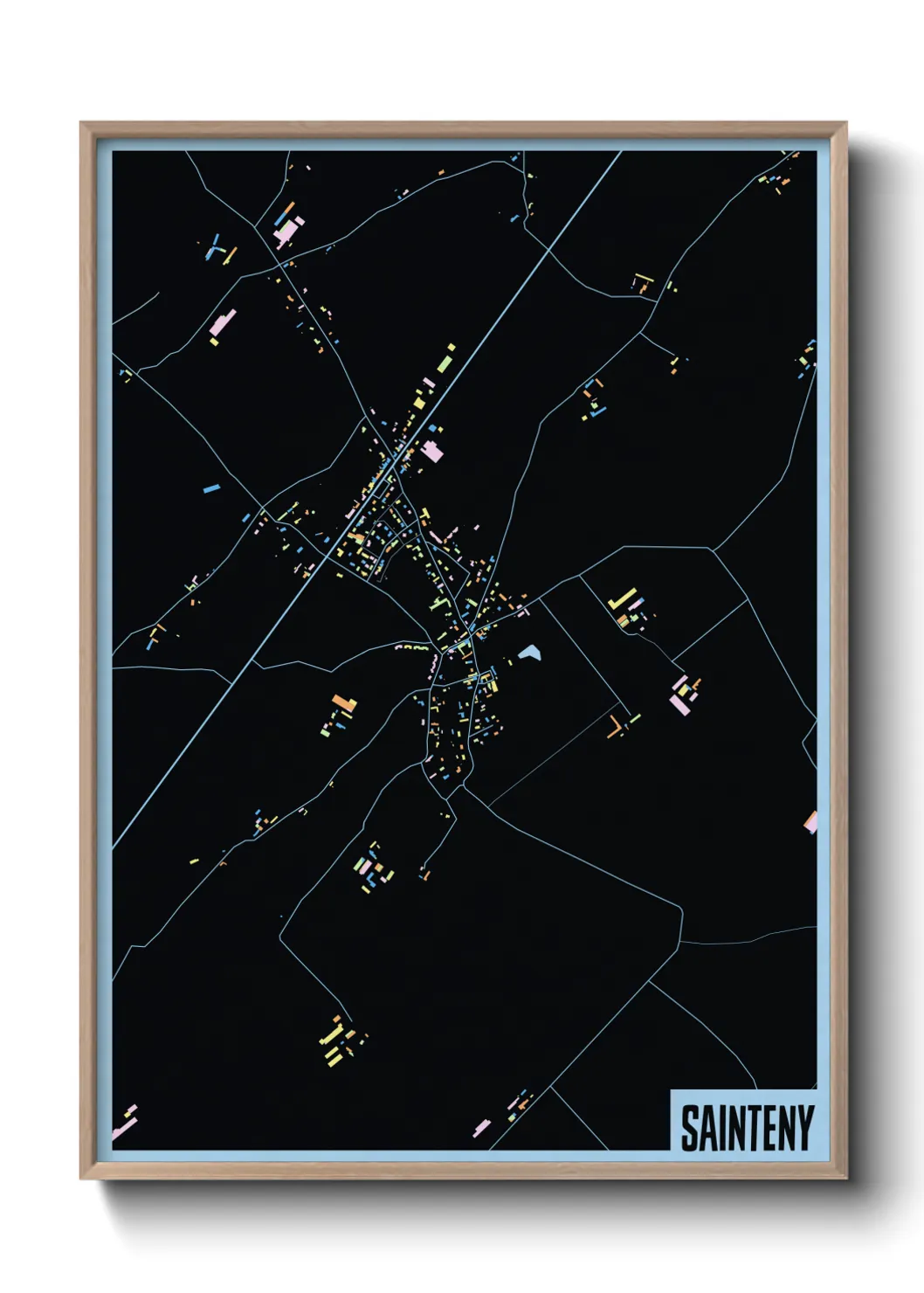 Une affiche de carte sur Sainteny