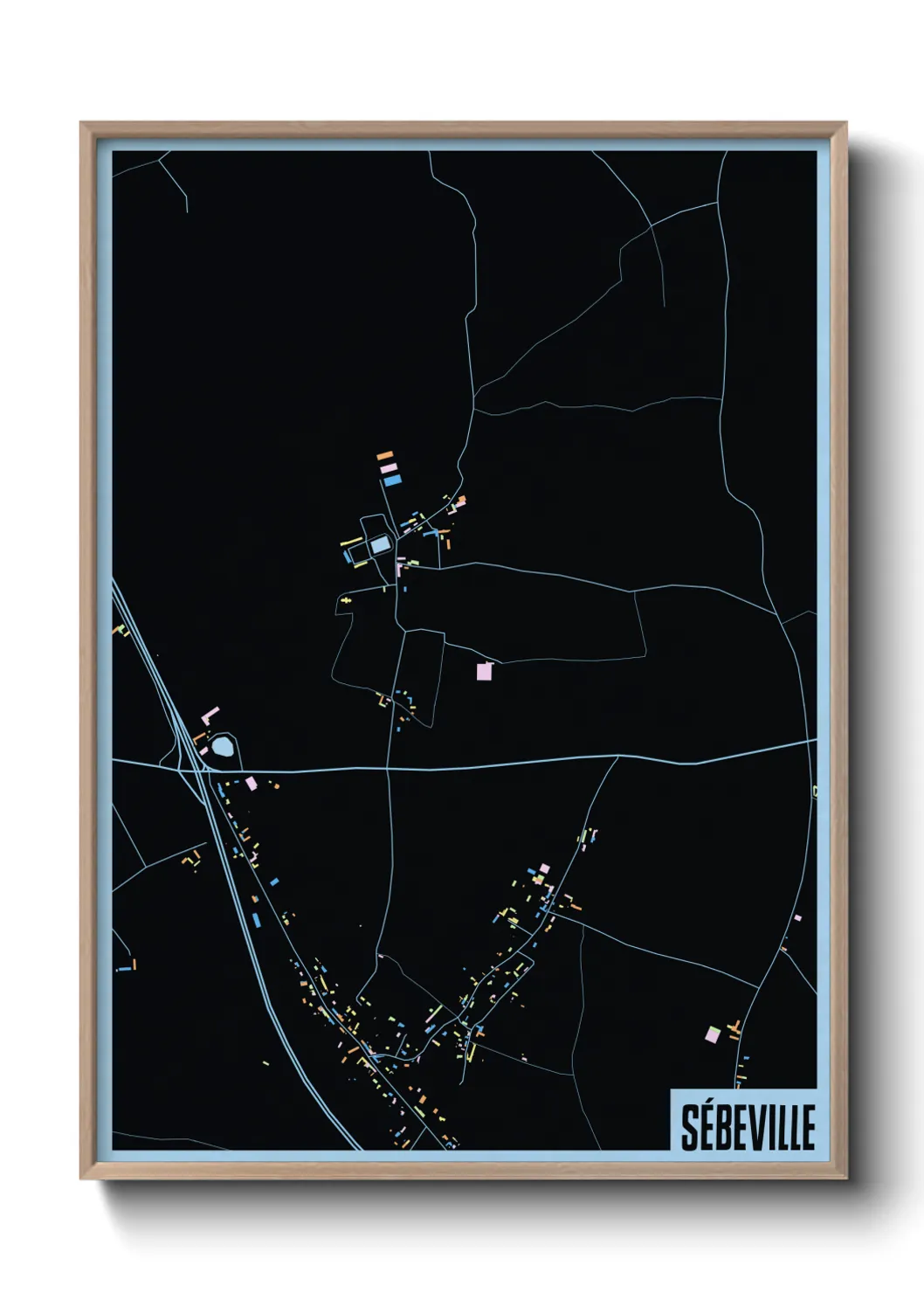 Une affiche de carte sur Sébeville