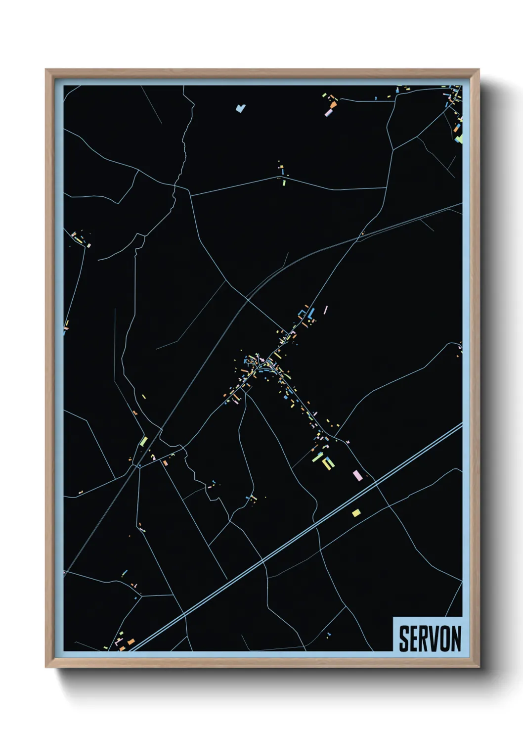 Une affiche de carte sur Servon