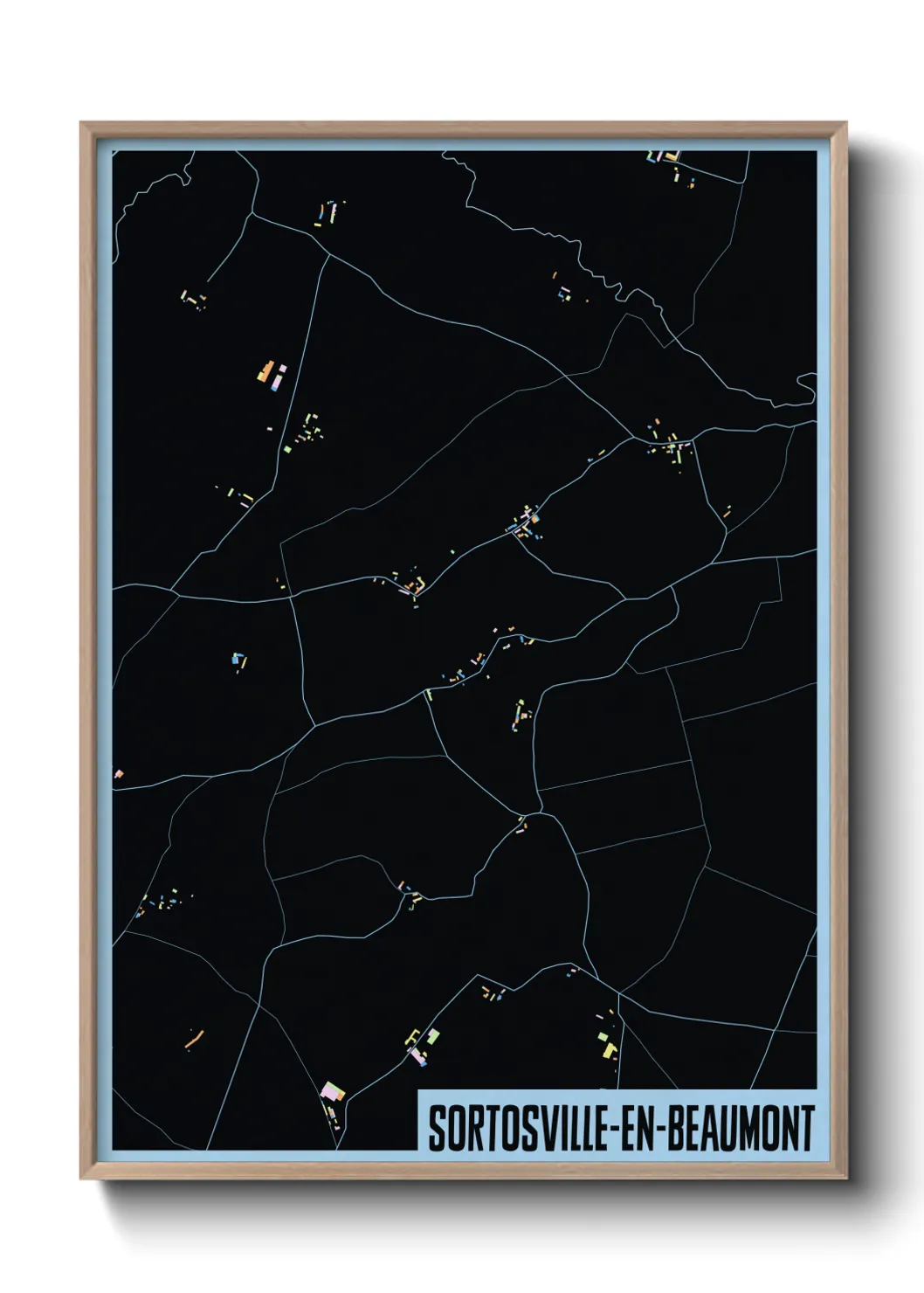 Une affiche de carte sur Sortosville-en-Beaumont