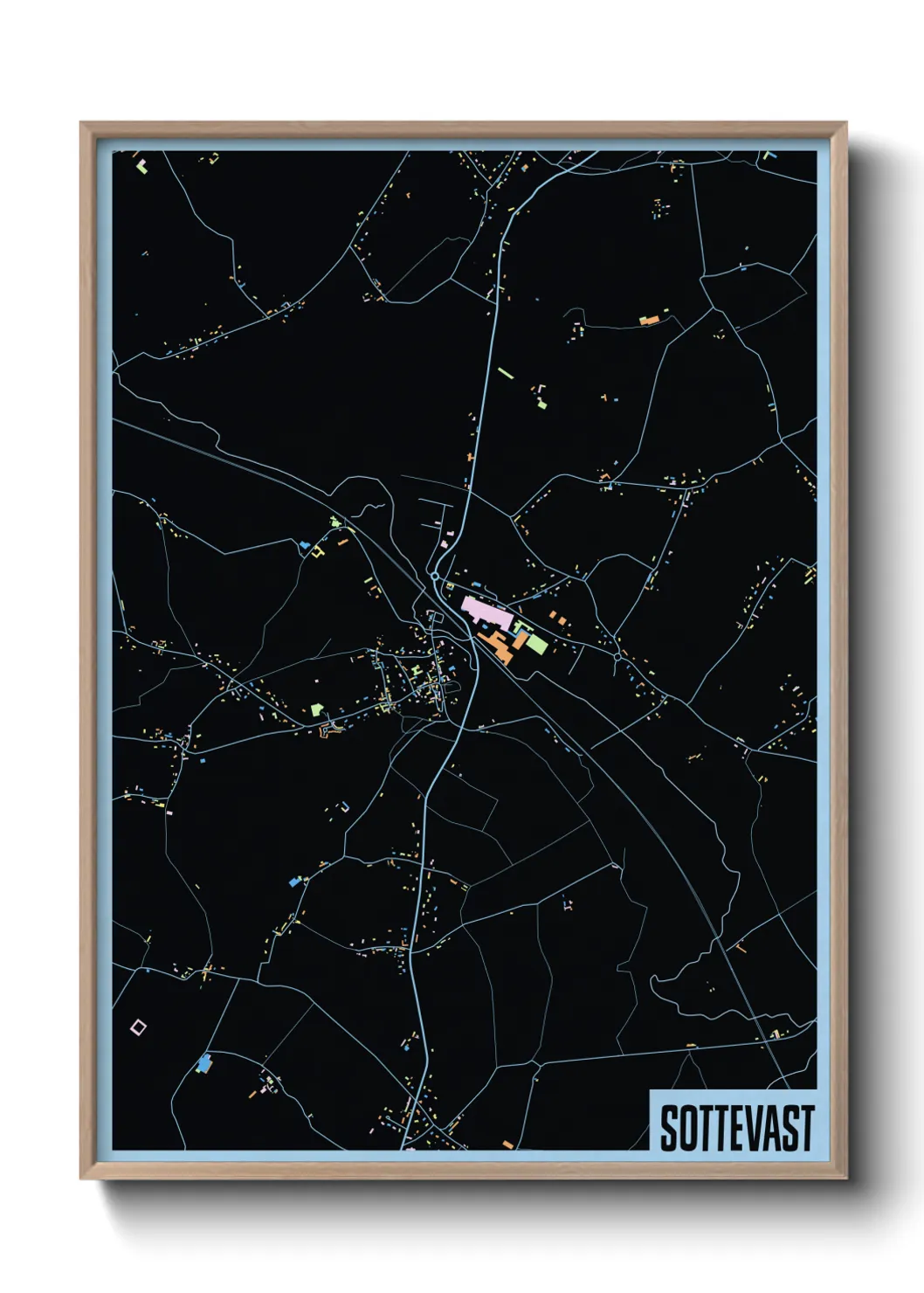 Une affiche de carte sur Sottevast