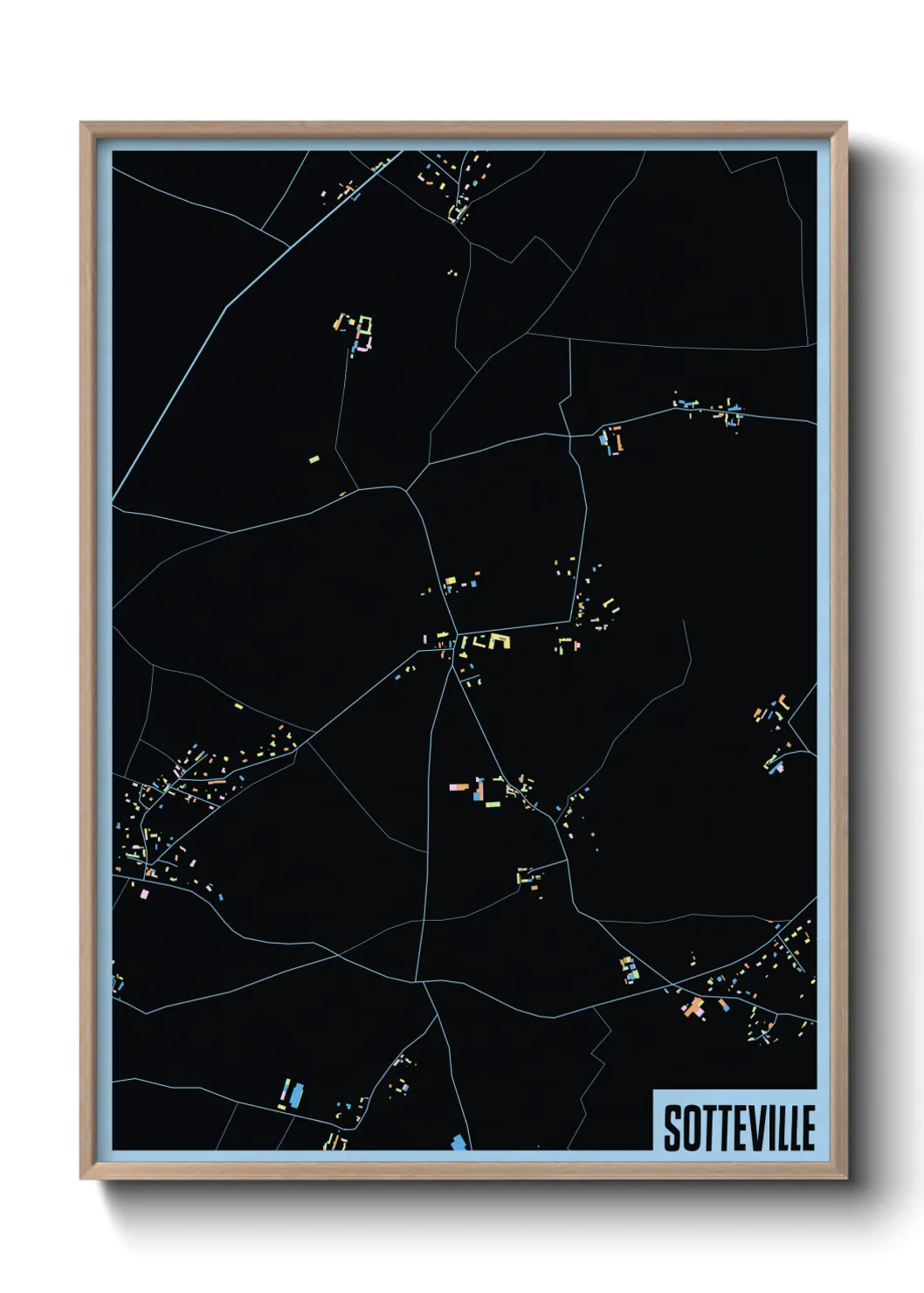 Une affiche de carte sur Sotteville