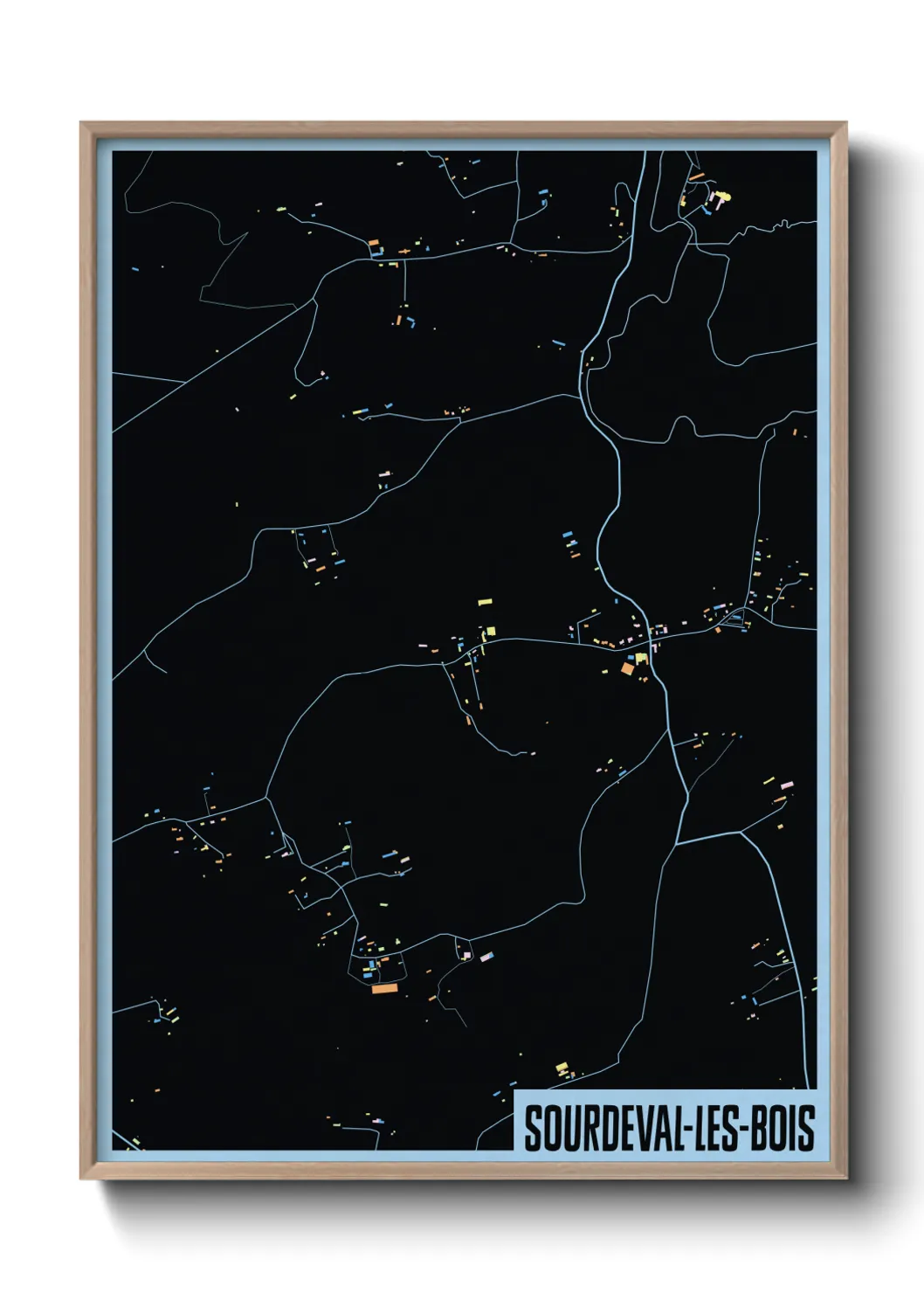 Un poster carteSourdeval-les-Bois