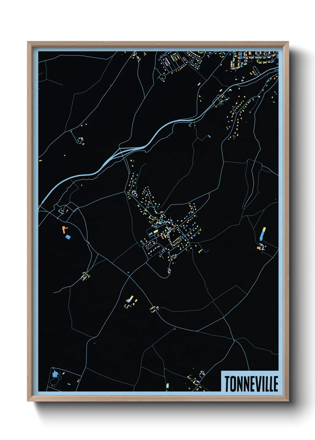 Une affiche de carte sur Tonneville