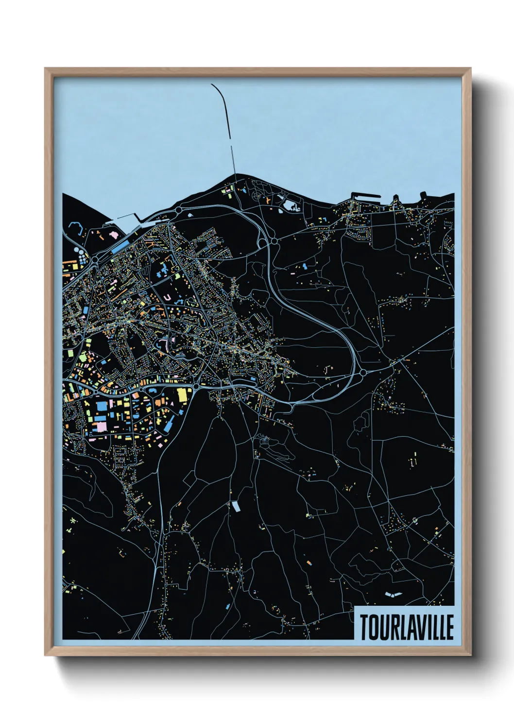 Une affiche de carte sur Tourlaville