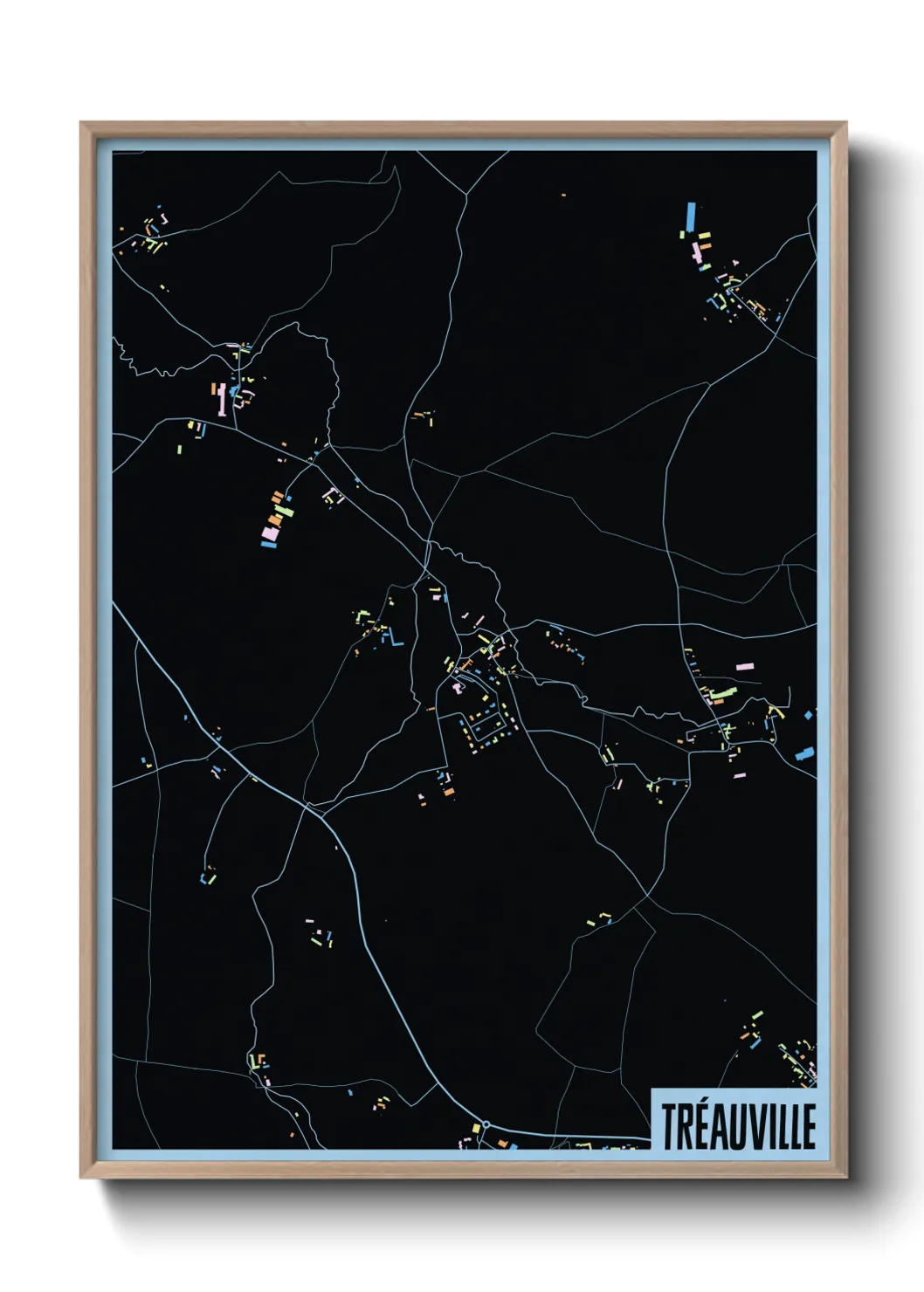 Une affiche de carte sur Tréauville