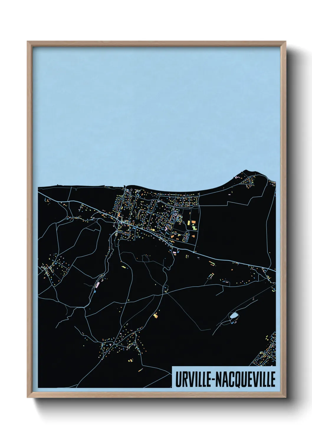 Une affiche de carte sur Urville-Nacqueville