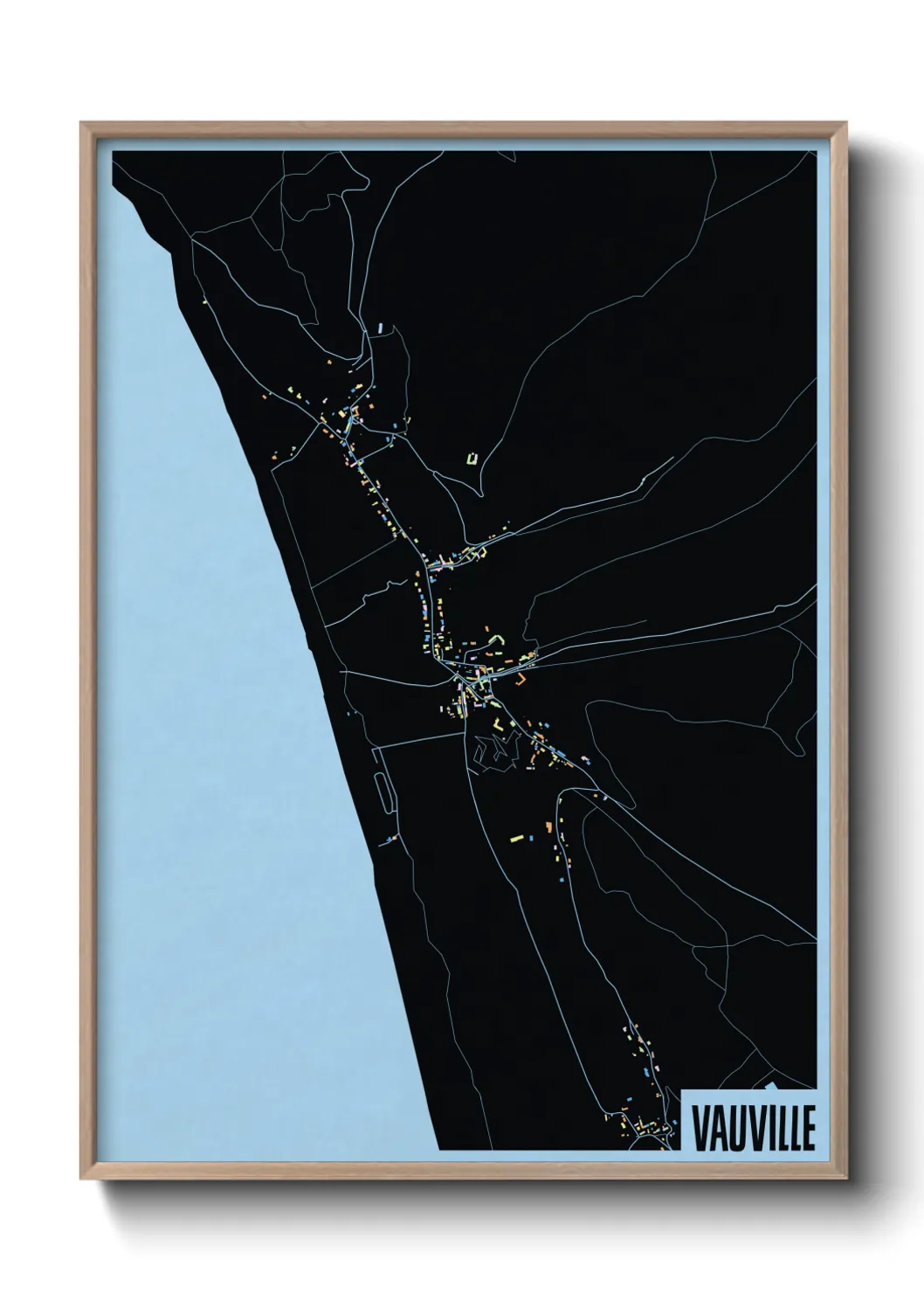 Une affiche de carte sur Vauville