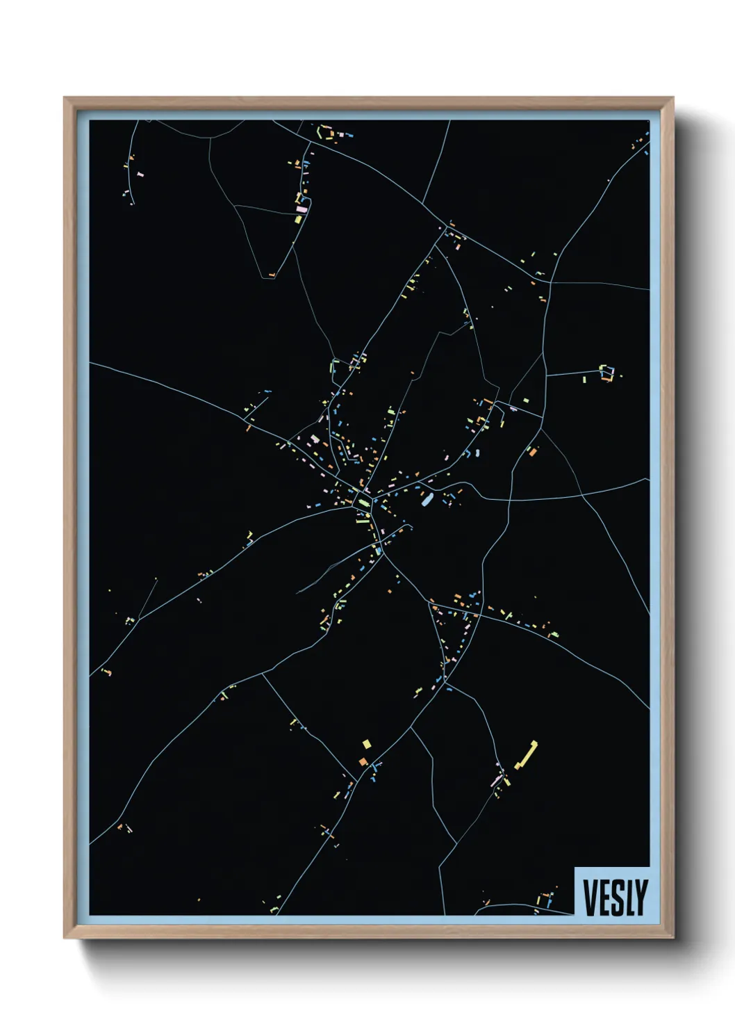 Une affiche de carte sur Vesly