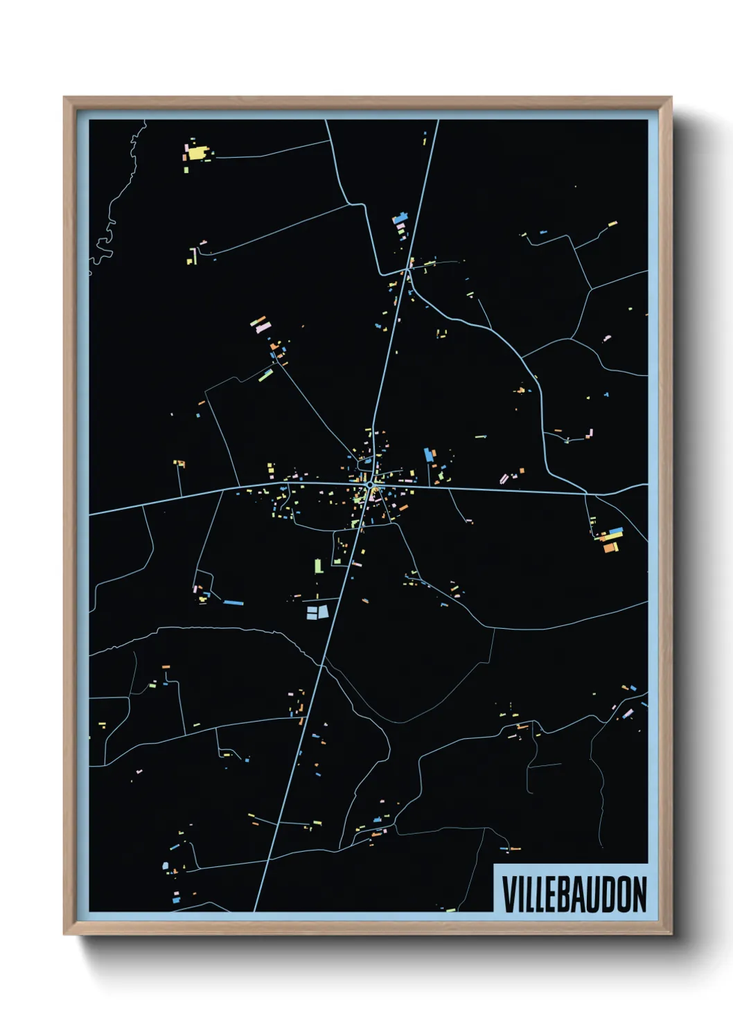 Une affiche de carte sur Villebaudon