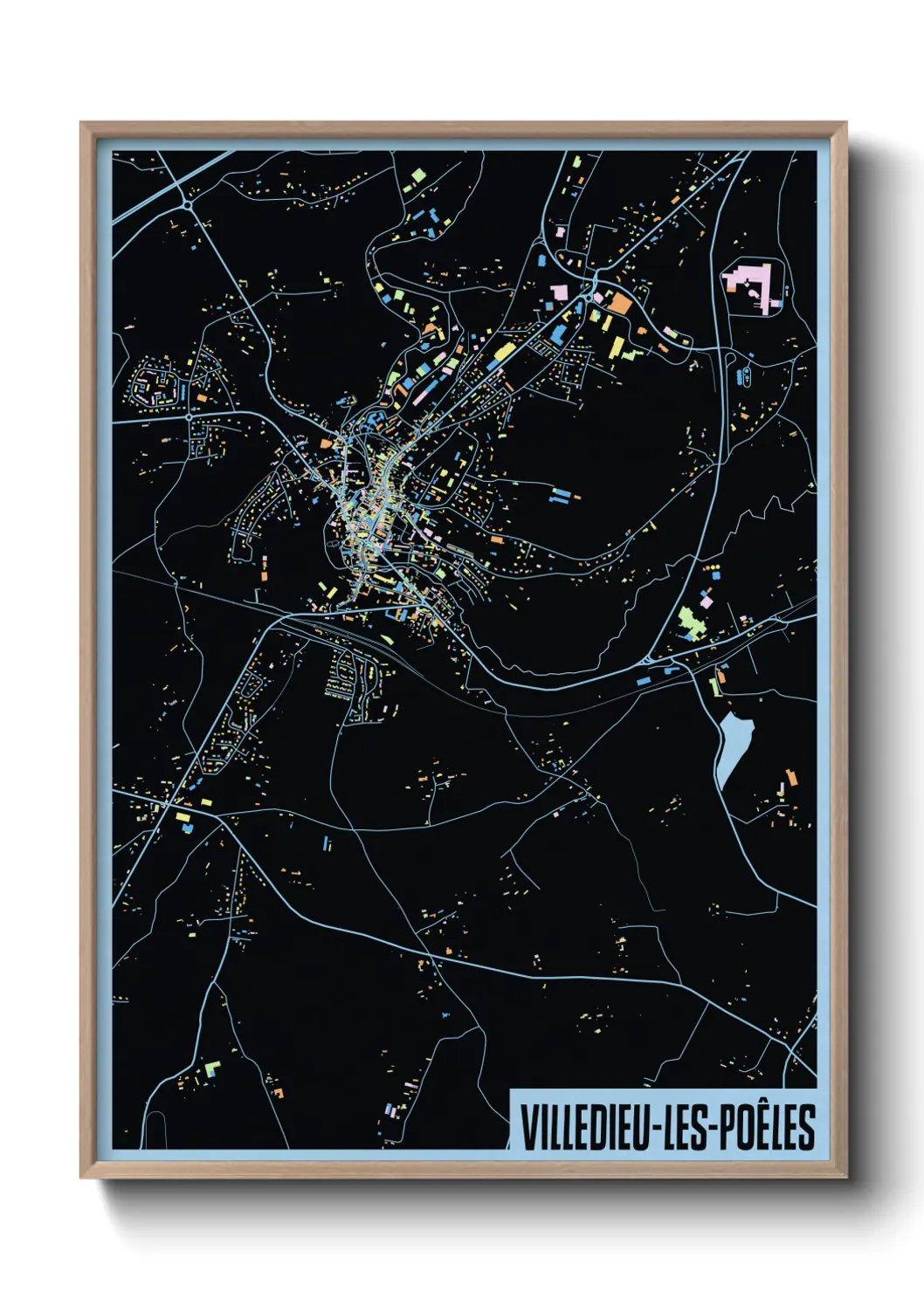 Une affiche de carte sur Villedieu-les-Poêles