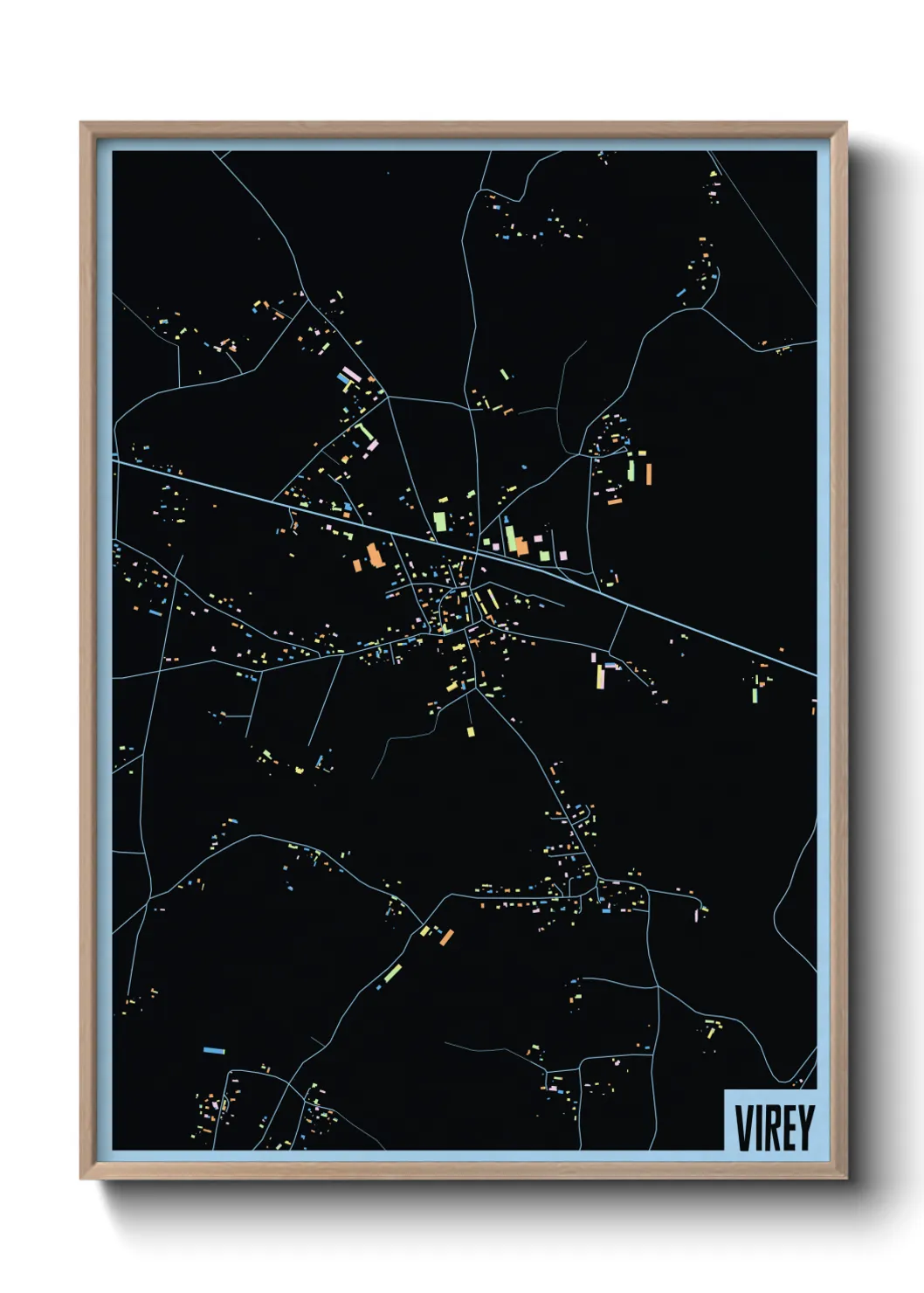 Une affiche de carte sur Virey