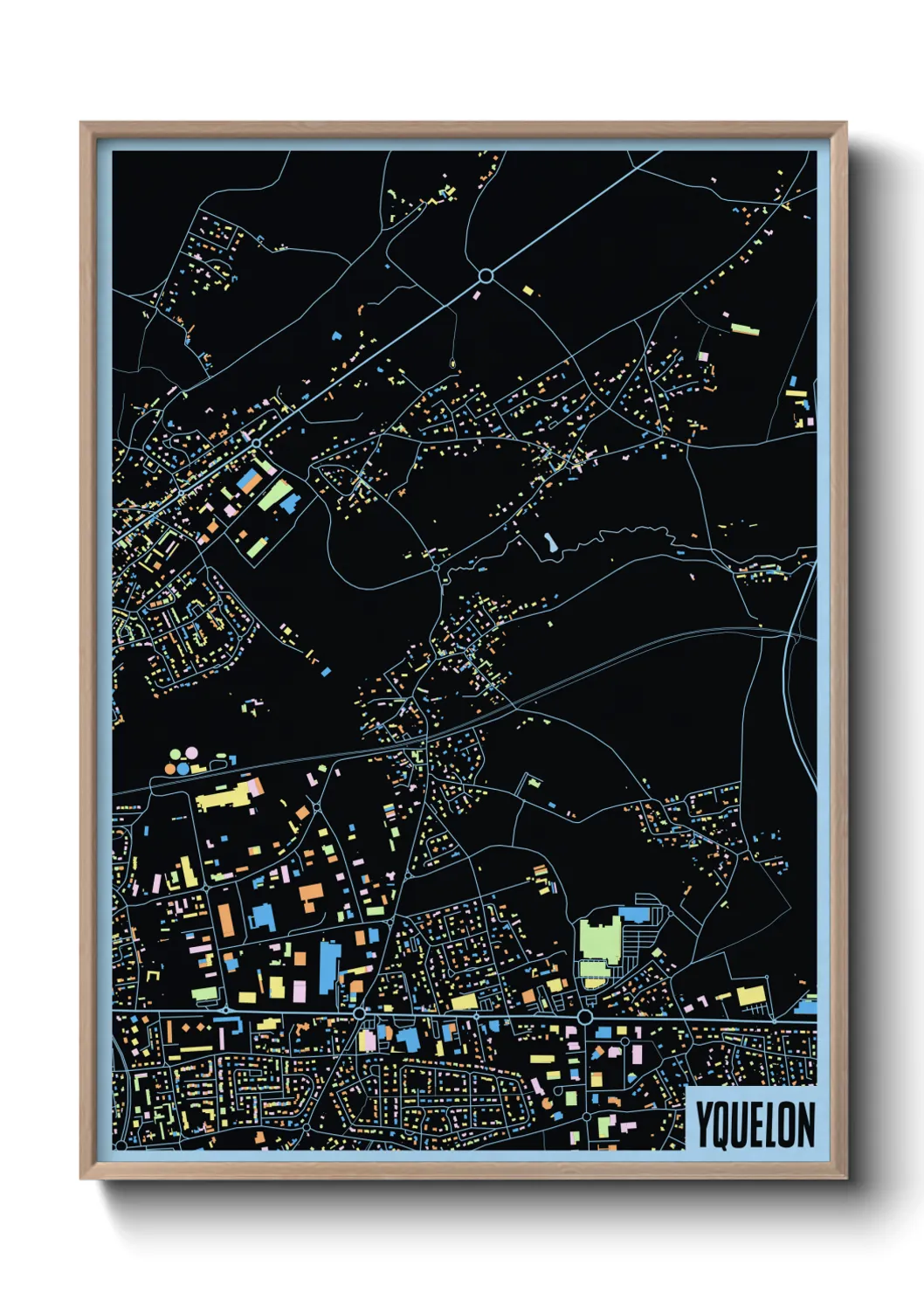 Une affiche de carte sur Yquelon