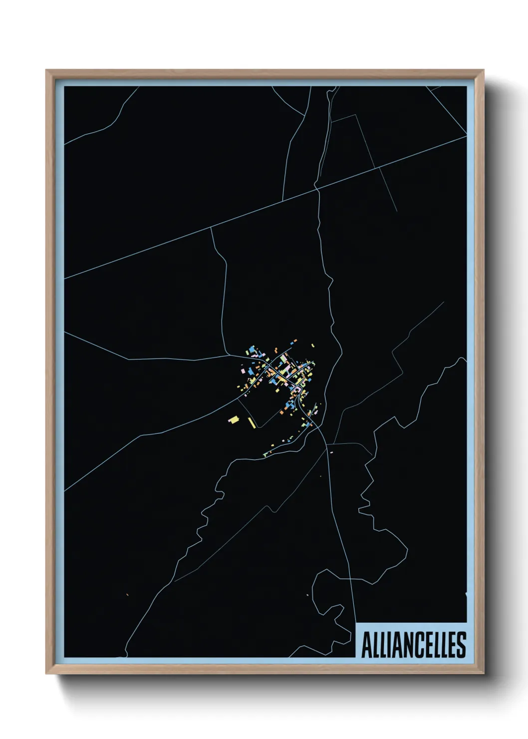 Une affiche de carte sur Alliancelles