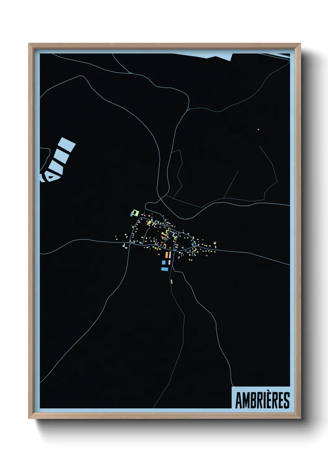 Une affiche de carte sur Ambrières