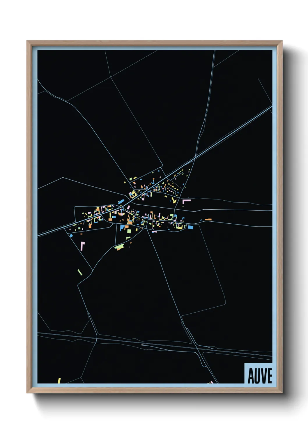 Une affiche de carte sur Auve