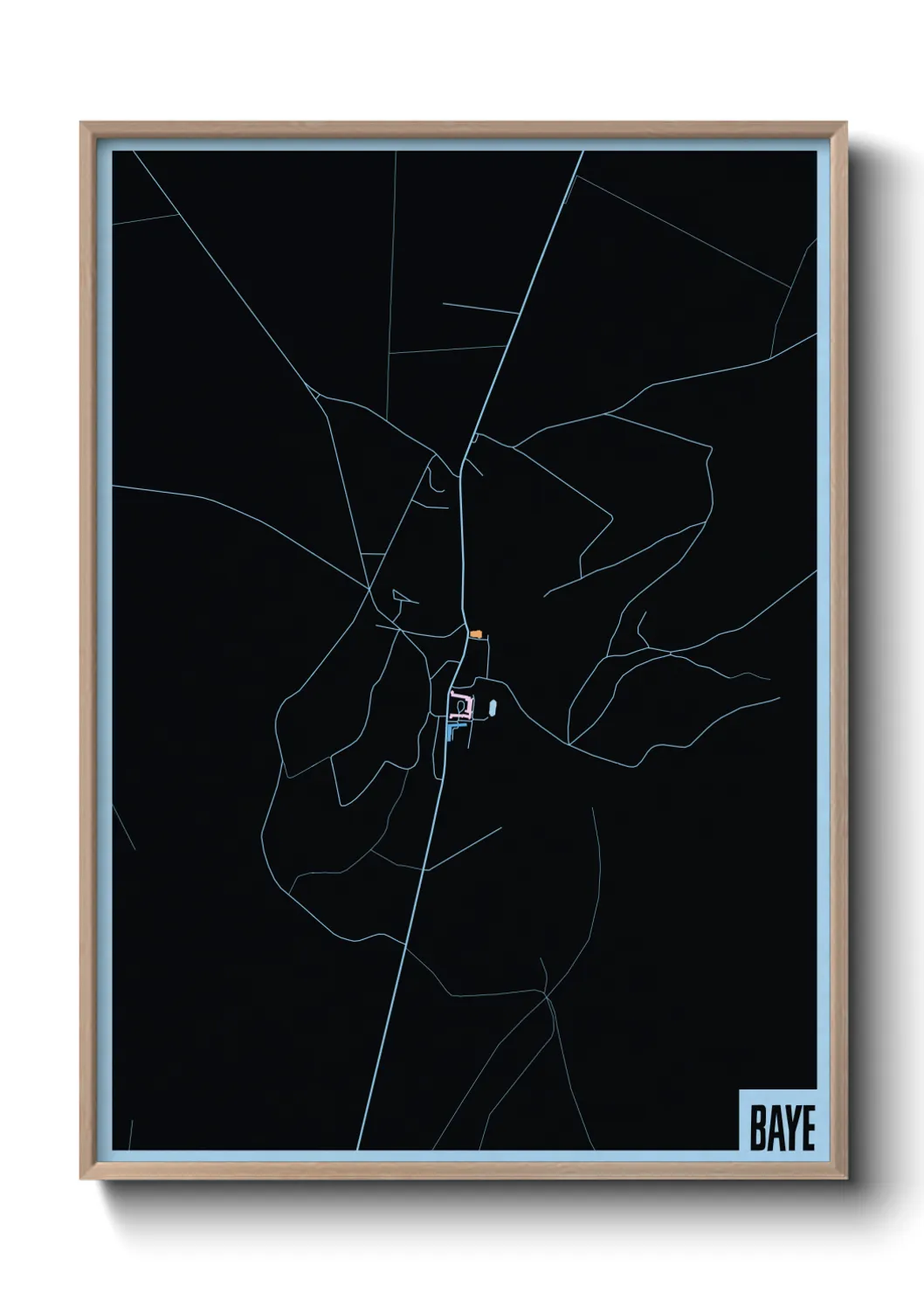 Une affiche de carte sur Baye