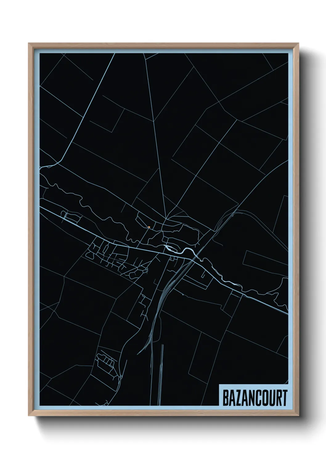 Une affiche de carte sur Bazancourt