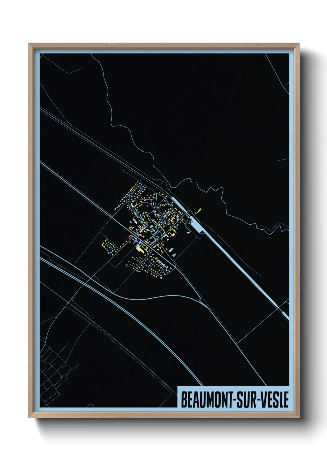 Une affiche de carte sur Beaumont-sur-Vesle