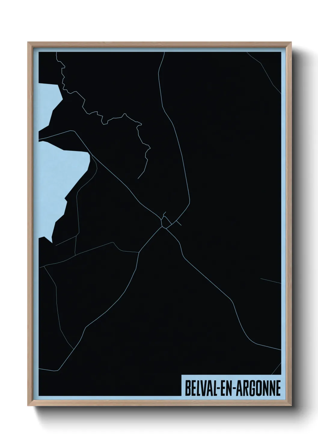 Une affiche de carte sur Belval-en-Argonne