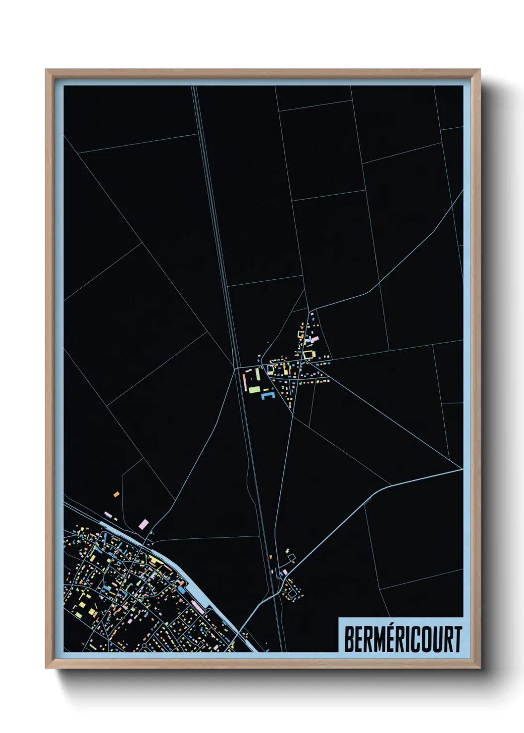 Une affiche de carte sur Berméricourt