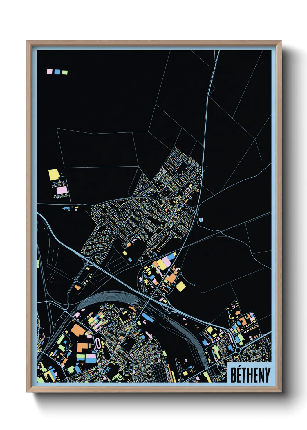 Une affiche de carte sur Bétheny