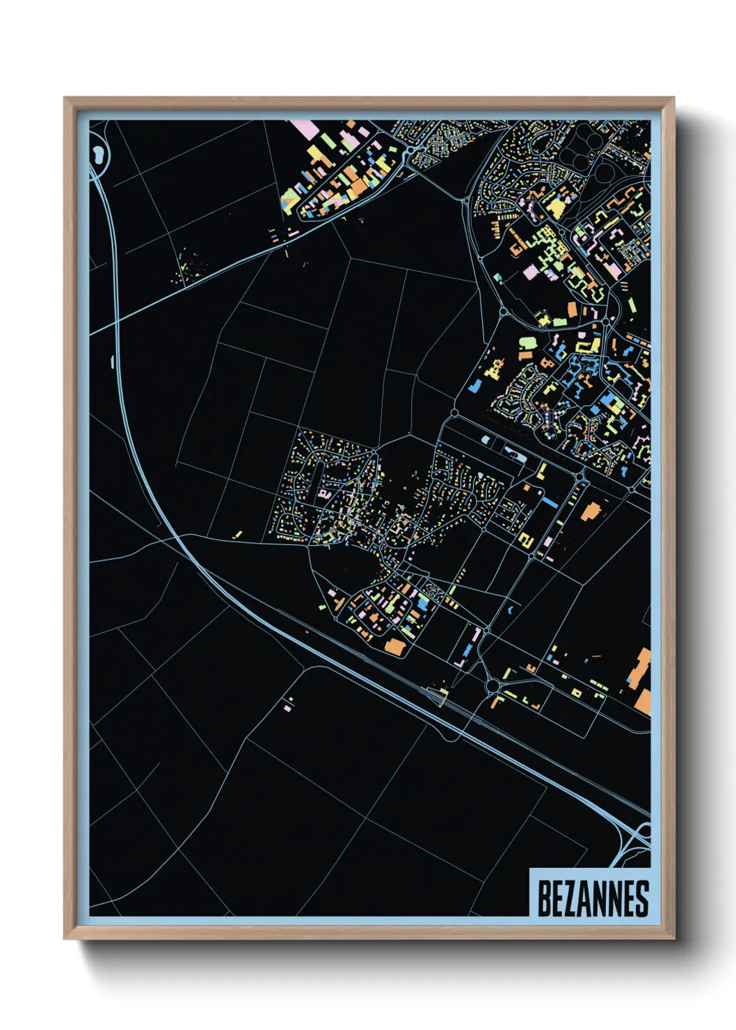 Une affiche de carte sur Bezannes