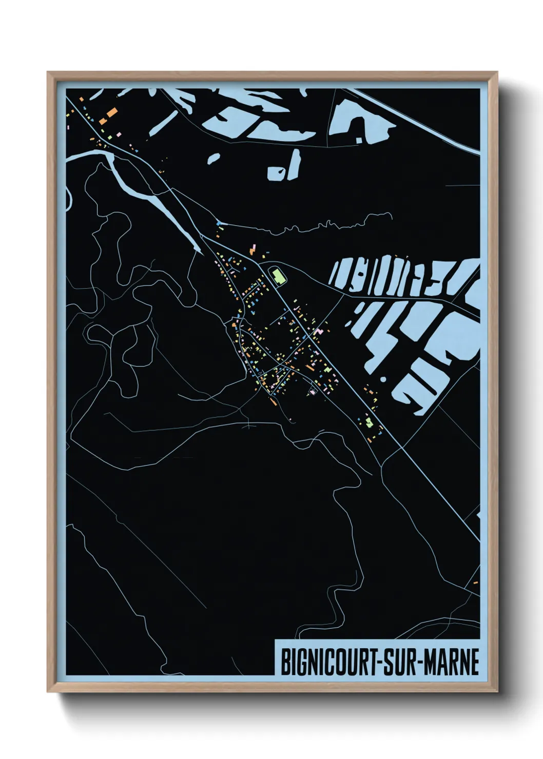 Une affiche de carte sur Bignicourt-sur-Marne