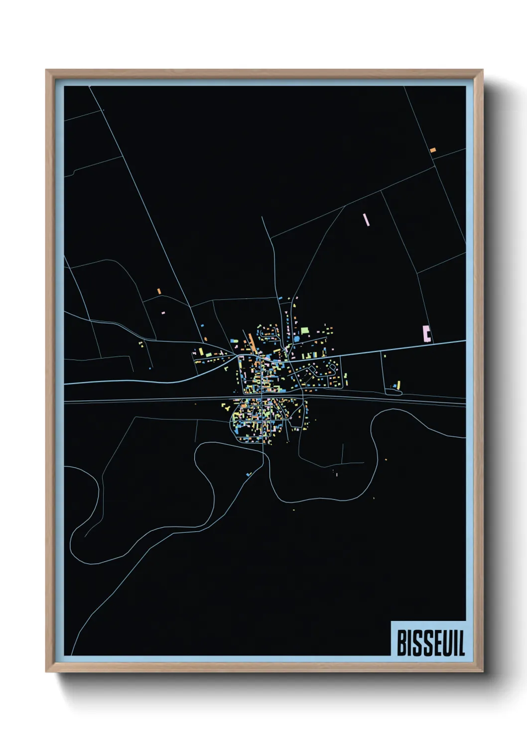 Une affiche de carte sur Bisseuil