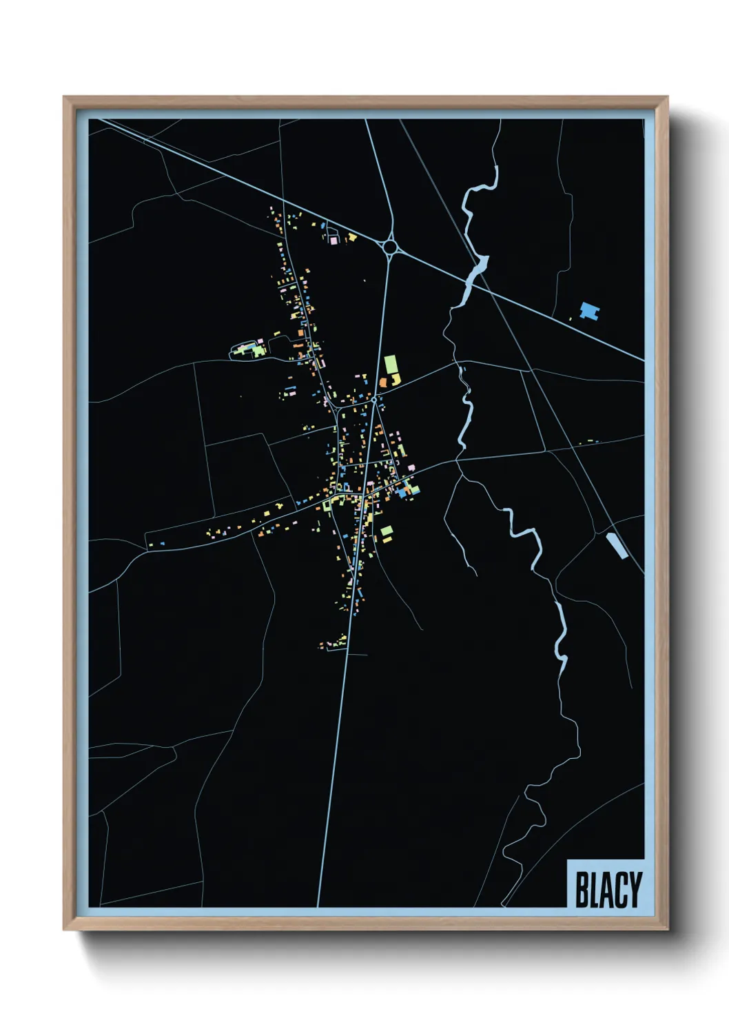 Une affiche de carte sur Blacy