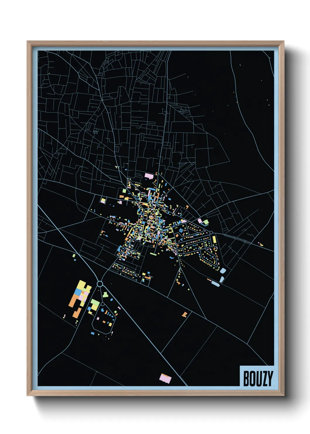 Une affiche de carte sur Bouzy