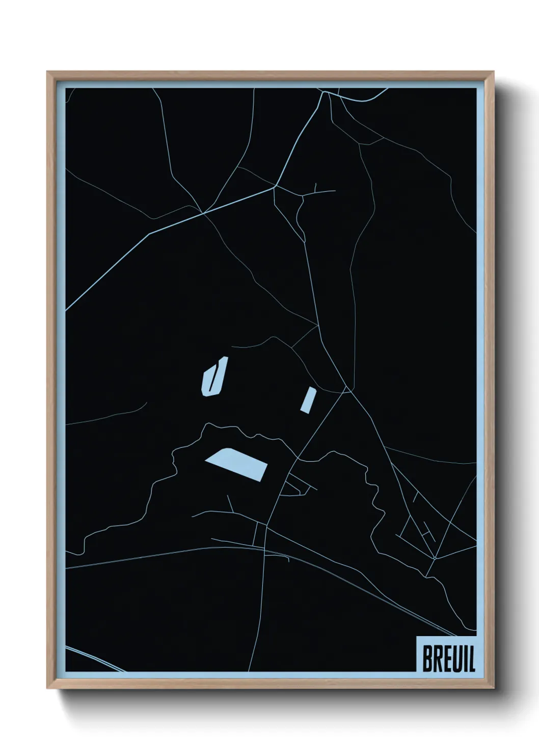 Une affiche de carte sur Breuil