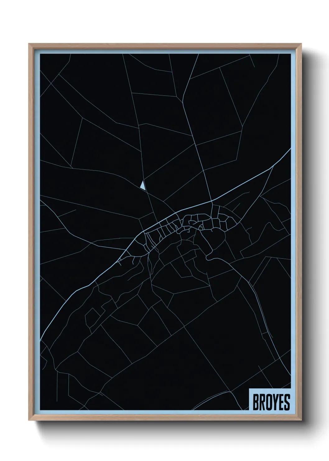 Une affiche de carte sur Broyes