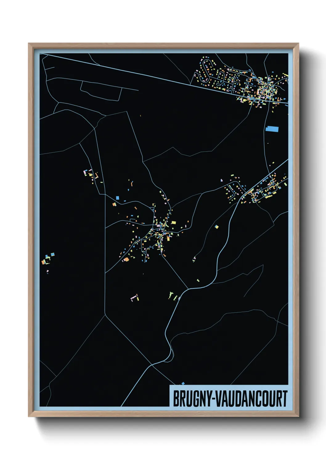 Une affiche de carte sur Brugny-Vaudancourt
