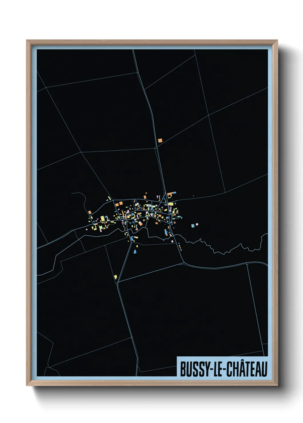 Une affiche de carte sur Bussy-le-Château