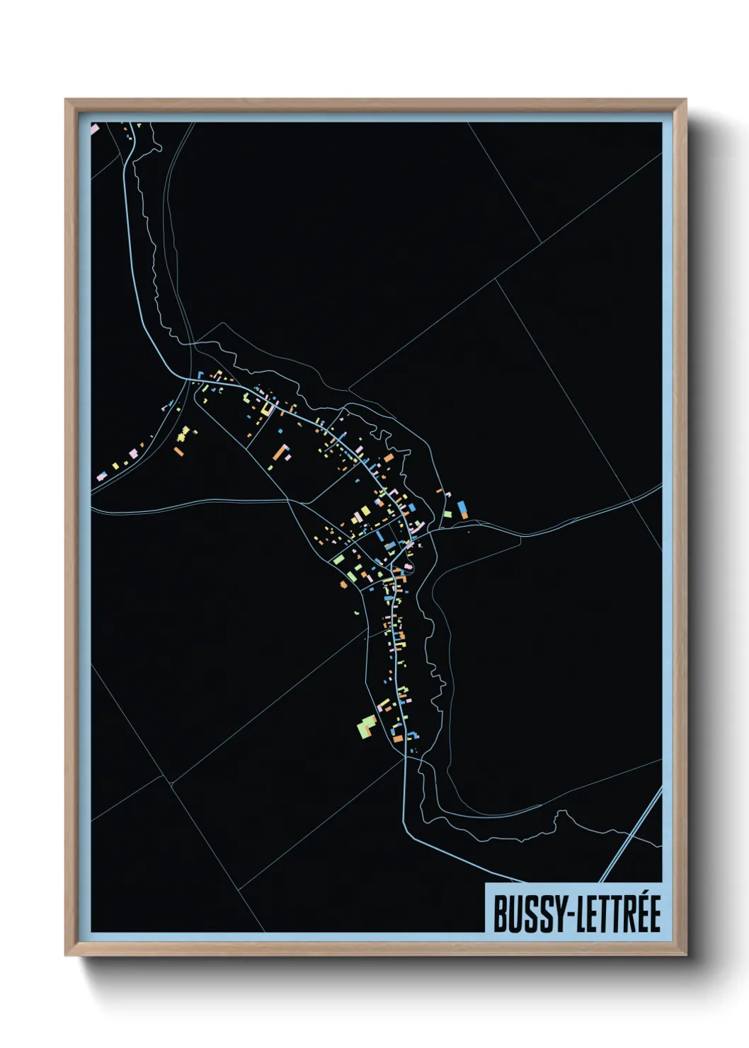 Une affiche de carte sur Bussy-Lettrée