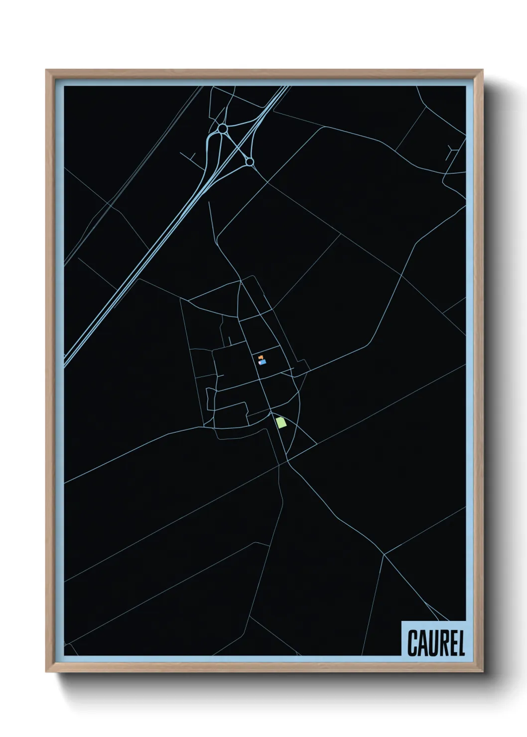 Une affiche de carte sur Caurel