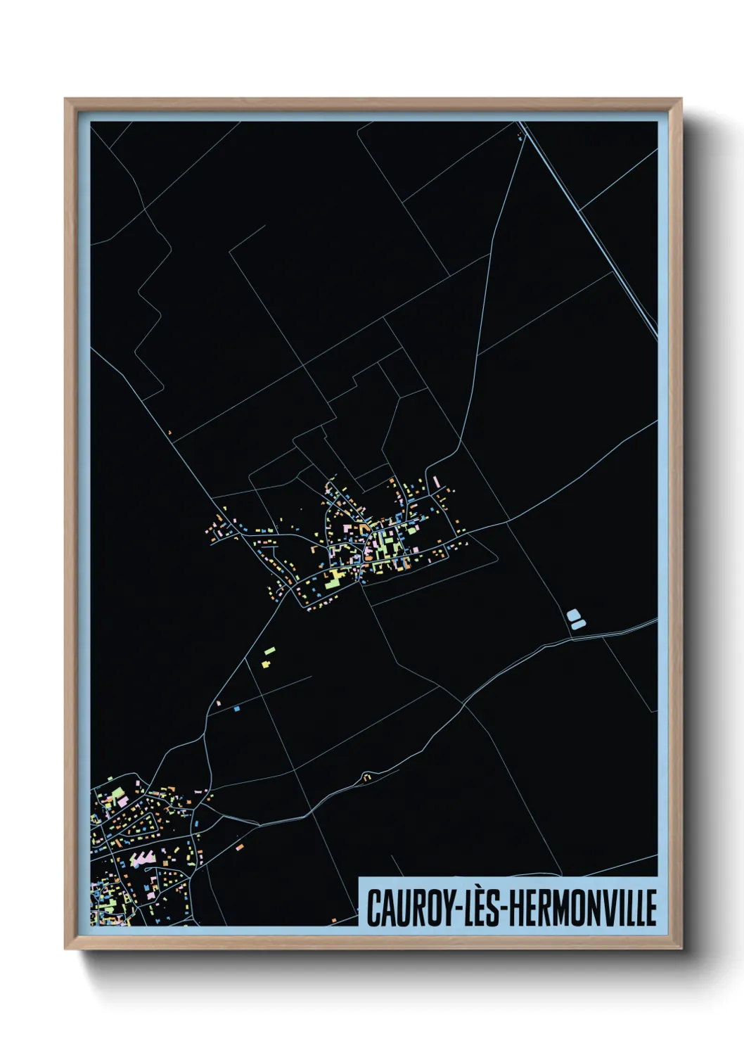 Une affiche de carte sur Cauroy-lès-Hermonville