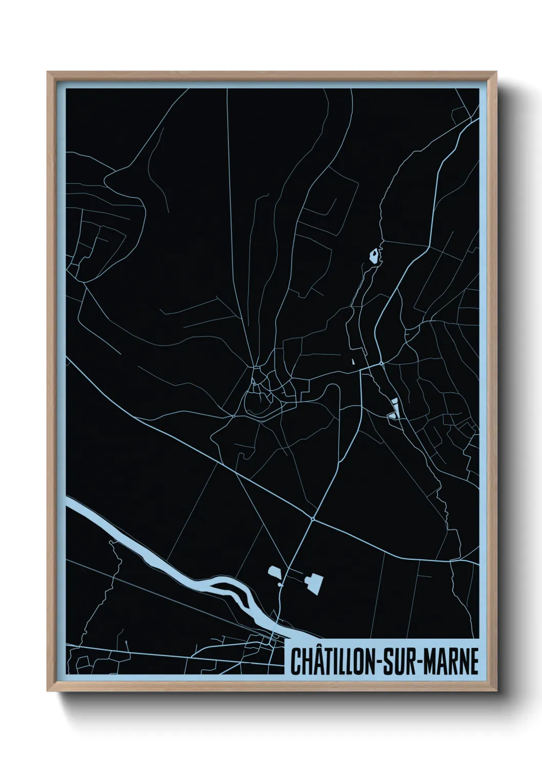 Une affiche de carte sur Châtillon-sur-Marne